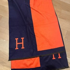H blanket scarf shawl designer wrap logo monogram